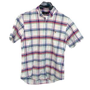 Ralph Lauren men’s Size Large Slim Fit plaid‎ short sleeve button down shirt.